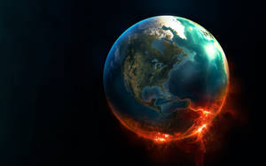 Best Glowing Earth Globe Wallpaper