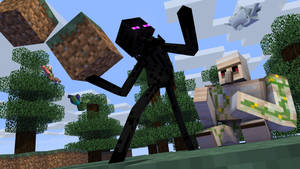 Best Minecraft Enderman And Iron Golem Wallpaper