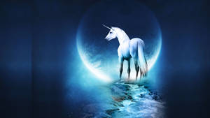 Best Unicorn And Glowing Moon Wallpaper