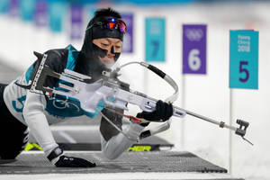 Biathlon Mikito Tachizaki At Pyeongchang Olympics Wallpaper