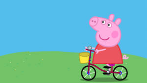 Bicycling Peppa Pig Wallpaper