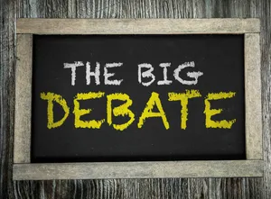 Big Debate Chalkboard Sign Wallpaper