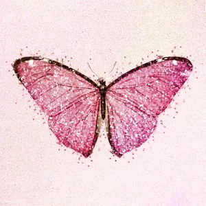 Big Pink Glitter Butterfly Wallpaper