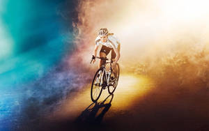 Bike Lover In Colored Smoke Wallpaper