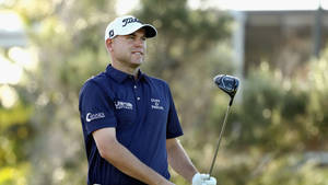 Bill Haas Sporting A Navy Blue Shirt Wallpaper