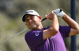 Bill Haas Sporting A Purple Shirt Wallpaper