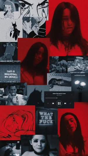 Billie Eilish Crying Red Aesthetic Iphone Wallpaper