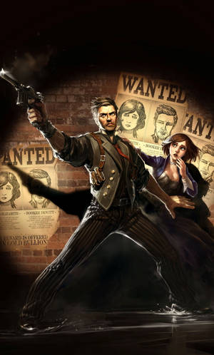 Bioshock Dramatic Booker And Elizabeth Wallpaper