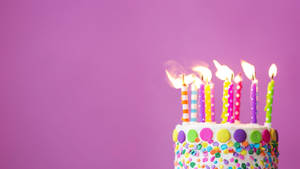 Birthday Cake With Colorful Candy Sprinkles Wallpaper