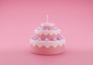 Birthday Cake With Pink Frosting Wallpaper