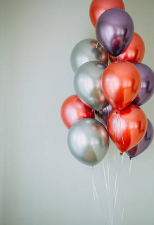 Birthday Floating Shiny Balloons Wallpaper