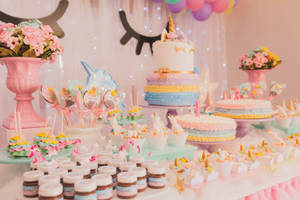 Birthday Table Of Cakes Wallpaper