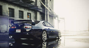 Black 1996 Toyota Supra Mk4 Rear End Wallpaper