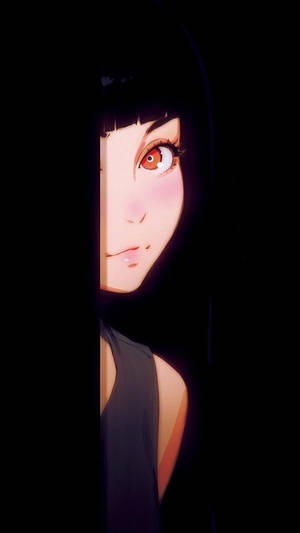 Black Aesthetic Anime Long Hair Girl Wallpaper