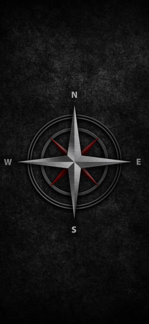 Black Aesthetic Embossed Compass Rose Wallpaper