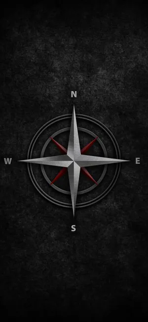 Black Aesthetic Embossed Compass Rose Wallpaper