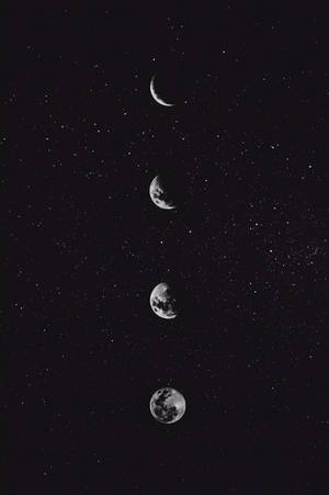 Black Aesthetic Phone Moon Phases In Sky Wallpaper