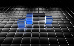 Black And Blue 3d Cubes Wallpaper