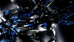 Black And Blue Glass Shards Wallpaper