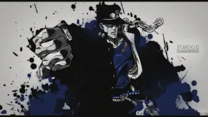 Black And Blue Jotaro Kujo Art Wallpaper