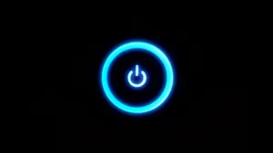 Black And Blue Power Button Wallpaper