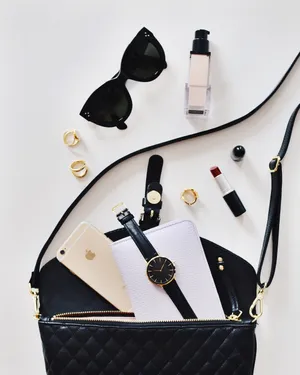Black And Gold Fashion Accessories Wallpaper