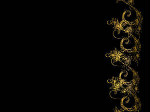 Black And Gold Floral Template Wallpaper
