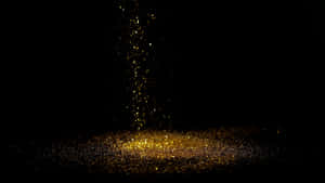 Black And Gold Glitter Sprinkling Wallpaper