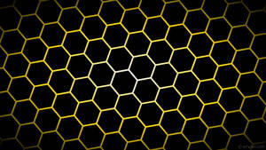 Black And Gold Honeycomb Pattern Wallpaper