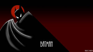 Black And Red 90s Batman Cartoon Wallpaper