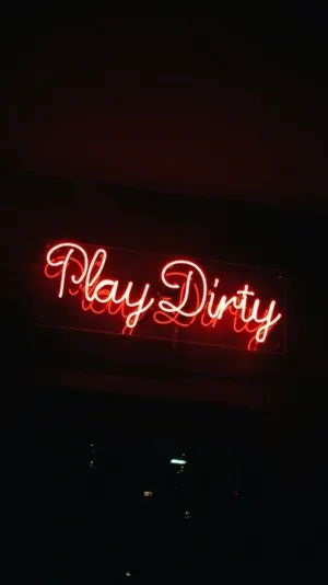 Black And Red Aesthetic Play Dirty Led Light Wallpaper