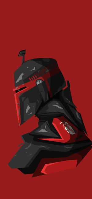 Black And Red Boba Fett The Mandalorian Iphone Wallpaper