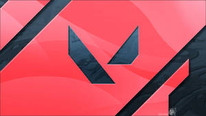 Black And Red Valorant Logo Cutouts Wallpaper