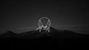 Black And White Aesthetic Mountain Emblem Wallpaper