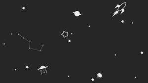 Black And White Aesthetic Space Elements Wallpaper