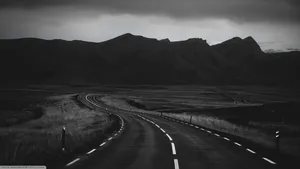 Black And White Aesthetic Winding Road Wallpaper