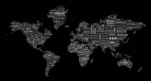 Black And White Aesthetic Word Map Wallpaper