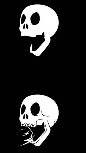 Black And White Art Skulls Wallpaper