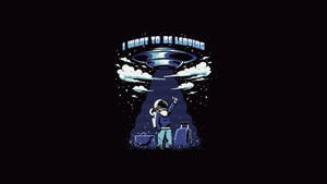 Black And White Astronaut Alien Spaceship Art Wallpaper