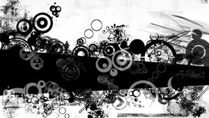 Black And White Circles Abstract Wallpaper