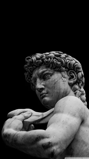 Black And White David Of Michelangelo Wallpaper