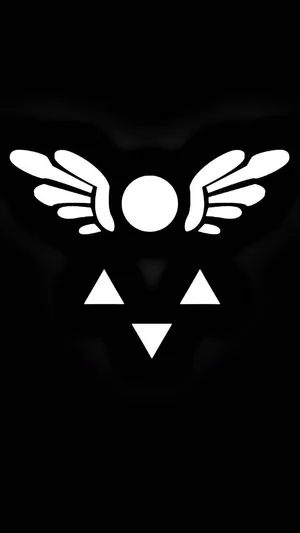 Black And White Deltarune Symbol Wallpaper