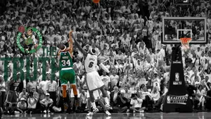 Black And White Game With Paul Pierce In Green Wallpaper
