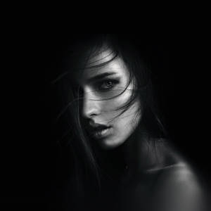 Black And White Lady Portrait Wallpaper