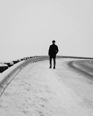 Black And White Men In Road Wallpaper