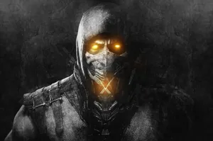 Black And White Mortal Kombat Scorpion Wallpaper