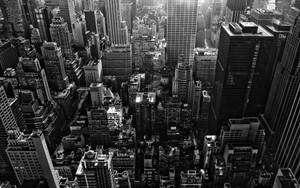 Black And White New York Aerial Perspective Wallpaper