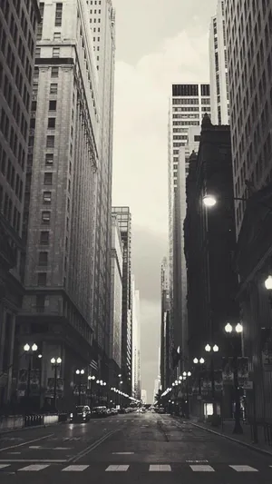 Black And White New York City Road Wallpaper