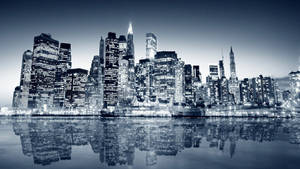 Black And White New York Reflection Wallpaper