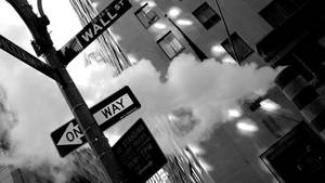 Black And White New York Wall Street Wallpaper